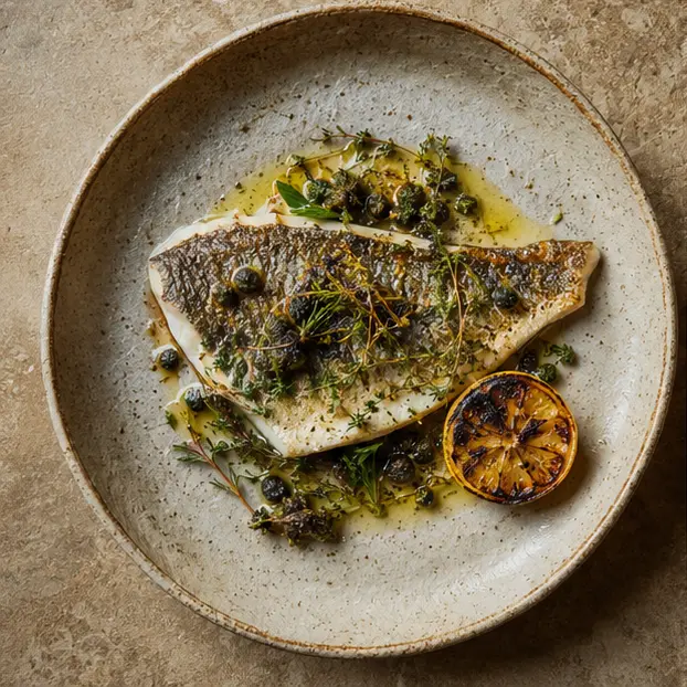 Sea bass from the hearth