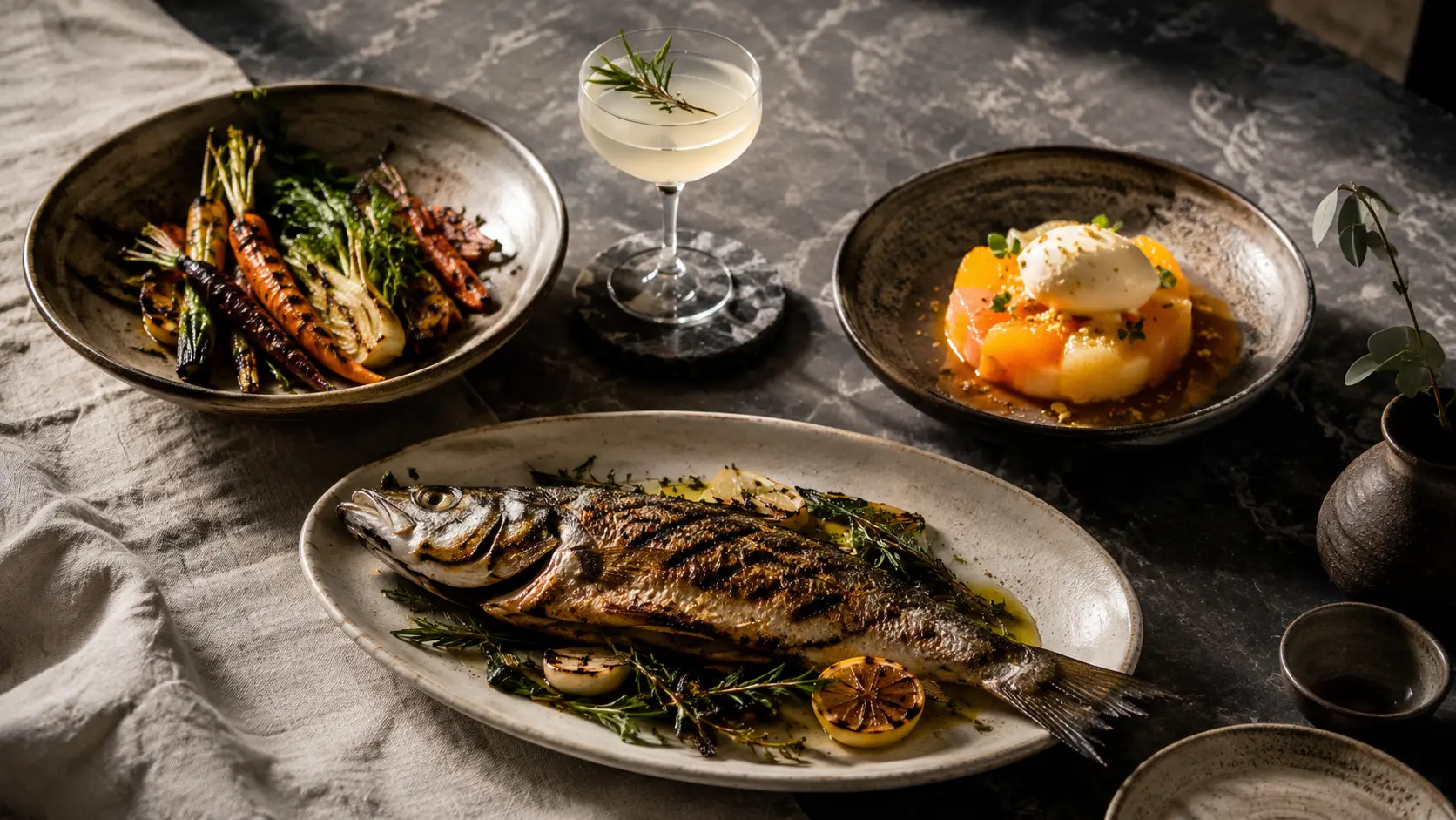 Signature menu spread